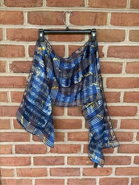 Blue and Yellow Musical Note Decorative Scarf Band